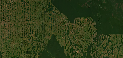 Vista da Terra do espaço mostrando a abrangência da base de dados