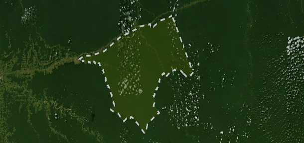 Vista da Terra do espaço mostrando a abrangência da base de dados